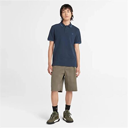 Timberland Tipped Pique Short Sleeve Polo Dark Sapphıre Erkek T-Shirt
