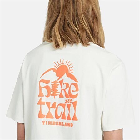 Timberland Hıke Lıfe Graphıc Short-Sleeve Tee Vıntage Whıte Kadın T-Shirt
