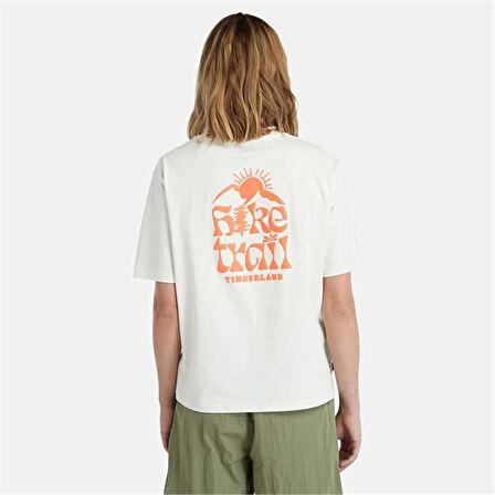 Timberland Hıke Lıfe Graphıc Short-Sleeve Tee Vıntage Whıte Kadın T-Shirt