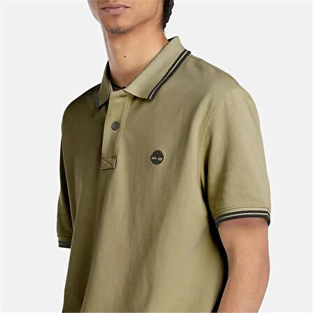 Timberland Tipped Pique Short Sleeve Polo Cassel Earth Erkek T-Shirt