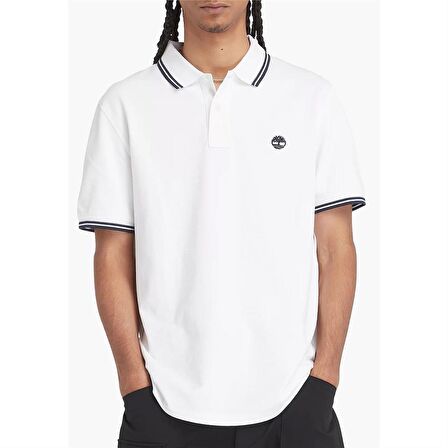 Timberland Tipped Pique Short Sleeve Polo Beyaz Erkek T-Shirt