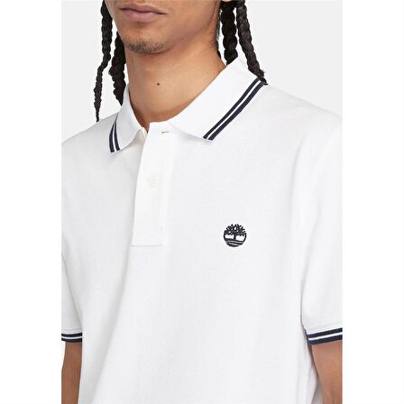 Timberland Tipped Pique Short Sleeve Polo Beyaz Erkek T-Shirt