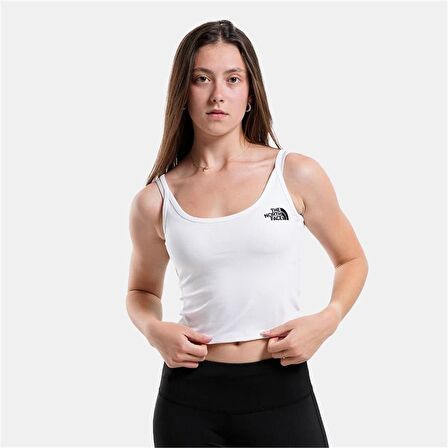 The North Face W Slim Crop Tank Kadın Beyaz T-Shirt