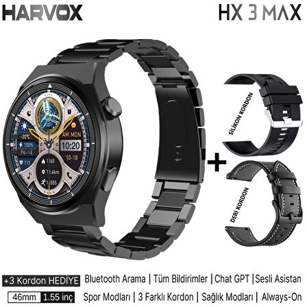 Harvox HX-3 Max 46mm 3 kordonlu (2025 yeni model)