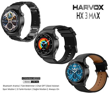 Harvox HX-3 Max 46mm 3 kordonlu (2025 yeni model)