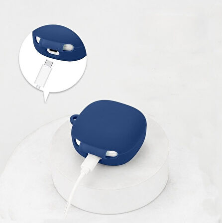 Gpack Xiaomi Redmi Buds 6 Play uyumlu Kılıf Mat Kancalı Silikon SF13