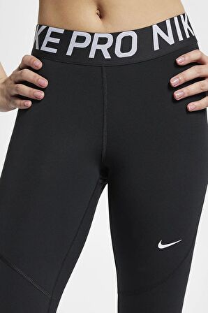 Nike Pro Normal Belli File Panelli Siyah Kadın Tayt
