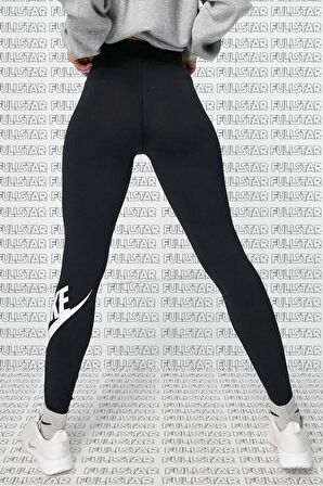 Nike Sportswear Club High Rise Cotton Leggings Yüksek Belli Pamuklu Siyah Tayt