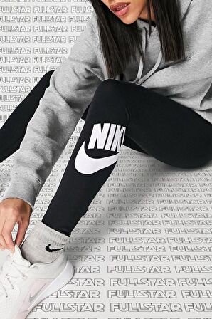 Nike Sportswear Club High Rise Cotton Leggings Yüksek Belli Pamuklu Siyah Tayt