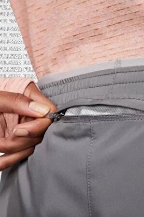 Nike Tempo Lux 2 in 1 Run Training Shorts ikisi bir arada Taytlı Şort 4 cepli Gri