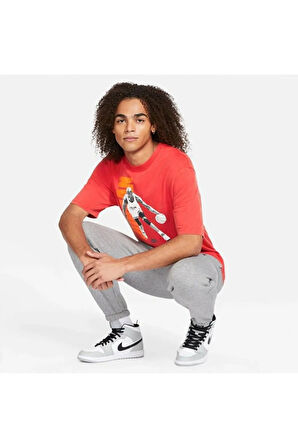 Jordan Vintage Men's Washed Graphic T-shirt Red Dj6597-657