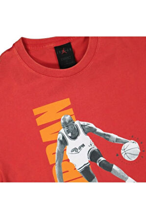 Jordan Vintage Men's Washed Graphic T-shirt Red Dj6597-657