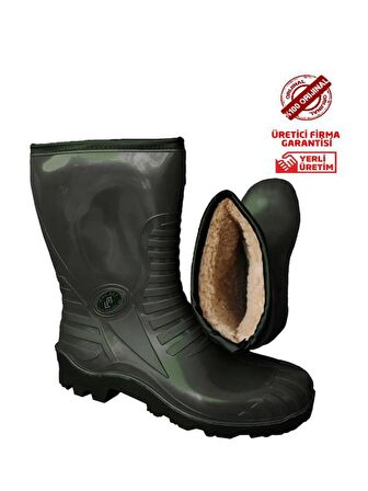 Pvc Soğuk Hava Iş Av Outdoor Kar Çizmesi - Peluş Astar - Kaymaz - Su Geçirmez 