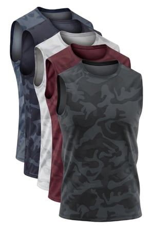 5'li Erkek Nem Emici Hızlı Kuruma Atletik Teknik Sporcu Sıfır Kol T-shirt Siyah-Bordo-Gri-Lacivert-Füme