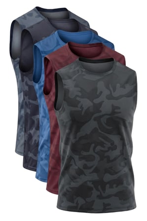 5'li Erkek Nem Emici Hızlı Kuruma Atletik Teknik Sporcu Sıfır Kol T-shirt Siyah-Bordo-Mavi-Lacivert-Füme