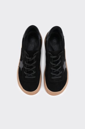 Hakiki Deri Bağcıklı Kadın Sneaker
