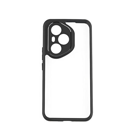 Gpack Honor 400 Pro uyumlu Kılıf Roll Arkası Şeffaf Plastik Kenar Silikon Airbagli