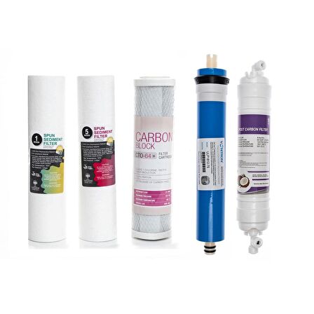 Sulook Açık Kasa Su Arıtma Cihazlarına Uyumlu 5'li Filtre Seti Vontron Membranlı