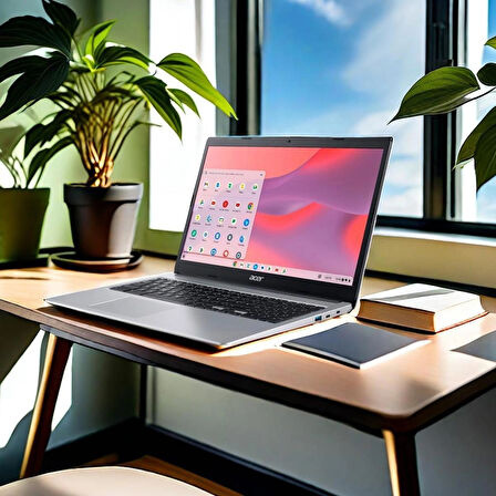 Acer Chromebook 315, 15.6 inç FHD Ekran, Intel Celeron N4500, 4GB RAM, 64GB eMMC, WiFi 6, Web Kamerası, Tuş Takımı, Bluetooth, USB-C, Uzun Pil Ömrü, PDG HDMI Kablosu, Krom OS, US Klavye