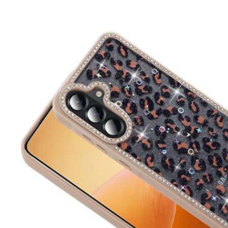 Gpack Samsung Galaxy A56 uyumlu Kılıf Simli ve Taşlı Dizayn Azra Kapak