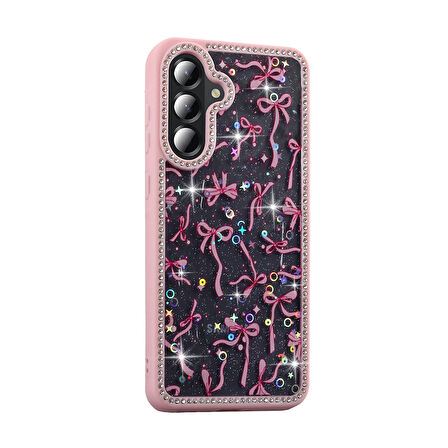 Gpack Samsung Galaxy A36 uyumlu Kılıf Simli ve Taşlı Dizayn Azra Kapak