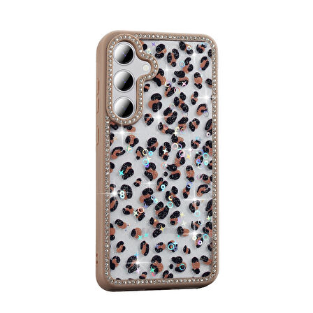 Gpack Samsung Galaxy S24 FE uyumlu Kılıf Simli ve Taşlı Dizayn Azra Kapak