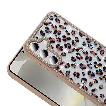 Gpack Samsung Galaxy S24 FE uyumlu Kılıf Simli ve Taşlı Dizayn Azra Kapak
