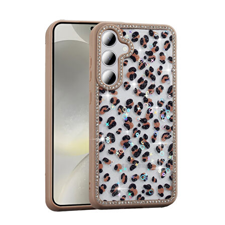 Gpack Samsung Galaxy S24 FE uyumlu Kılıf Simli ve Taşlı Dizayn Azra Kapak