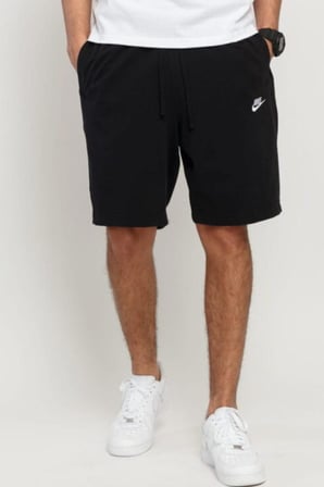 Nike Sportswear Clup Fleece Jersey Standart Fit Kesim Siyah Erkek Spor Şort 