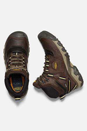 RiDGE FLEX MiD WP M-COFFEE BEAN/KEEN YEL - Su Geçirmez Erkek Yürüyüş Botu - Koyu Kahverengi