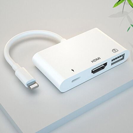 Ally İPhone-Lightning Hdmi Dijital AV Adaptör+ OTG Usb Hub