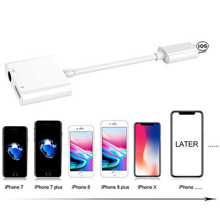 İPhone-3.5mm Kulaklık Ve Şarj Dönüştürücü Başlık Adaptör Kablo