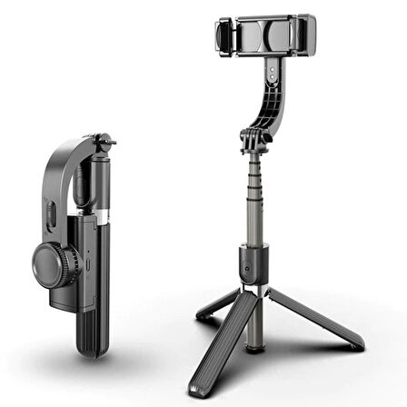 ALLY L08 Gimbal 3 Eksenli Telefon ve Kamera Sabitleyici Bluetooth Selfie Vlog Tripod