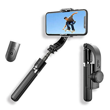 ALLY L08 Gimbal 3 Eksenli Telefon ve Kamera Sabitleyici Bluetooth Selfie Vlog Tripod