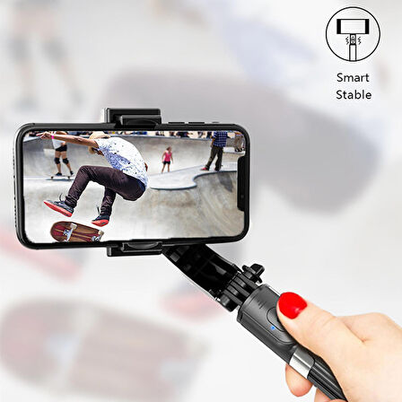 ALLY L08 Gimbal 3 Eksenli Telefon ve Kamera Sabitleyici Bluetooth Selfie Vlog Tripod