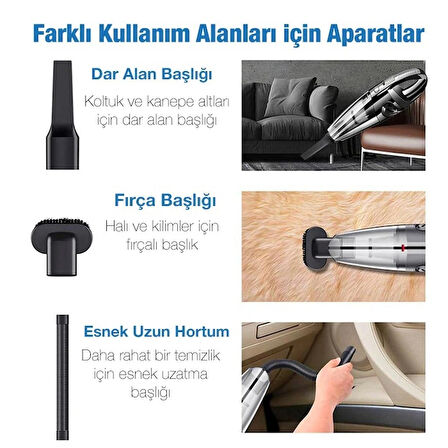 Enraco R-6053 Kablosuz Güçlü El Araç-Ev Süpürgesi Kuru Islak 29000-31000rpm