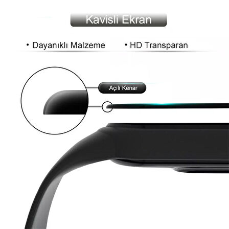 Xiaomi Mi Band 6 Ekran Koruyucu 3D Kavisli Full Kaplama Pmma