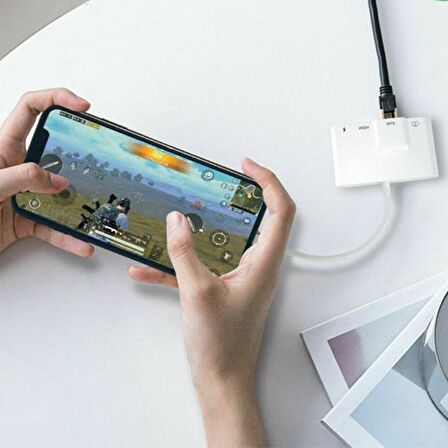 ALLY İPhone 3İN1 Lightning HDMI RJ45 OTG Digital AV Adaptör Hub