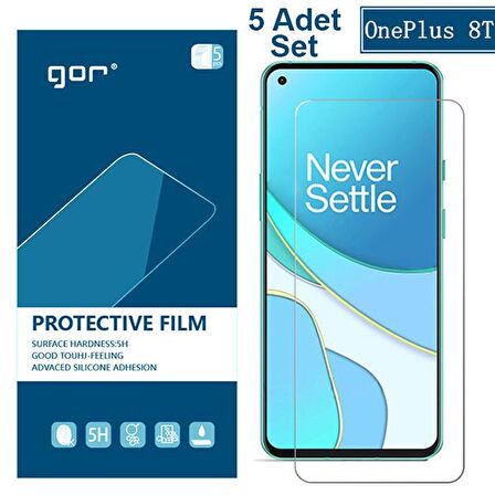 GOR OnePlus 8T HD Darbe Emici Ekran Koruyucu Jelatin 5 Adet Set