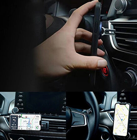 ALLY Universal Yüzük Telefon Tutucu Stand+Araç Havalandırma Tutucu
