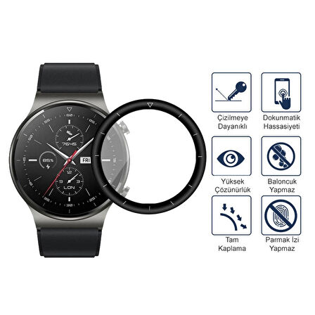 Huawei Watch GT 2 Pro 46MM Ekran Koruyucu 3D Kavisli Tam Kaplama Pmma