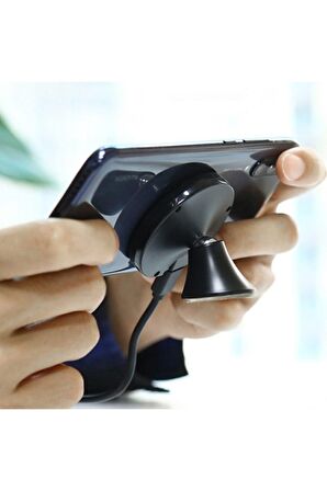 Ally F608 Wireless Şarj 360 Derece Donerli Araç Telefon Tutucu Siyah