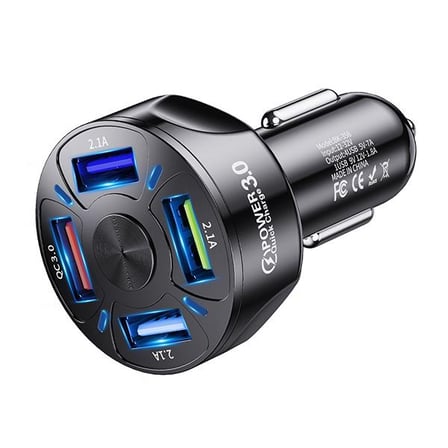 USLİON QC3.0 4- Port Çıkışlı Çoklu Usb Araç Şarjı Şarj Aleti