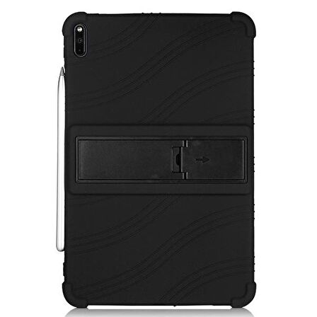 ALLY Huawei MatePad Pro 10.8 İnç Standlı Silikon Kılıf SİYAH