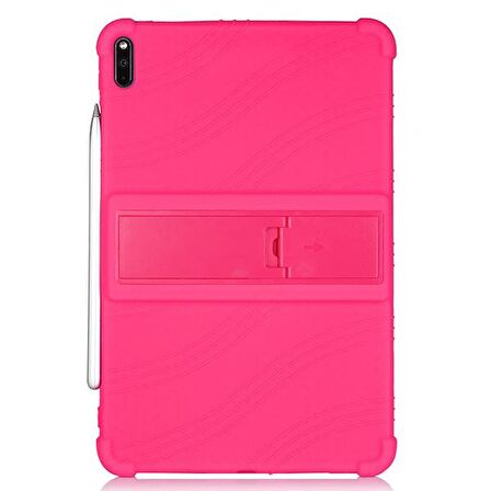 ALLY Huawei MatePad Pro 10.8 İnç Standlı Silikon Kılıf FUŞYA