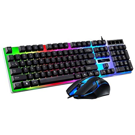 ALLY G21B Usb Led Işıklı Oyuncu Klavye Ve Mouse Set SİYAH