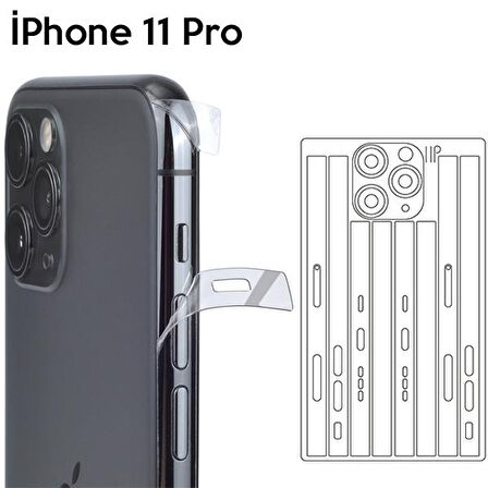 İPhone 11 Pro 5.8 Hidrojel Hayalet Yan Alt Üst Kamera Kaplama Film ŞEFFAF