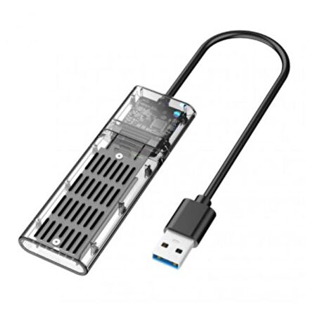 ALLY M.2 Sata USB 3.0 Gen1 SSD Harddisk Kutusu M.2 NGFF- JMS578 Kapaklı ŞEFFAF