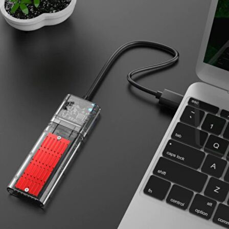 ALLY M.2 Sata USB 3.0 Gen1 SSD Harddisk Kutusu M.2 NGFF- JMS578 Kapaklı ŞEFFAF
