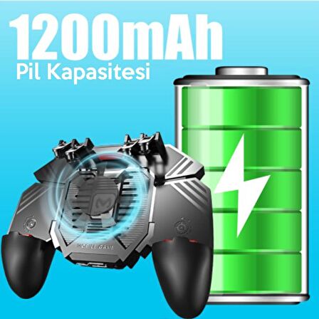 MEMO AK77 1200 mAh Fanlı Dört Tetik Mobil Oyun Aparatı - Pubg( Memo) SİYAH